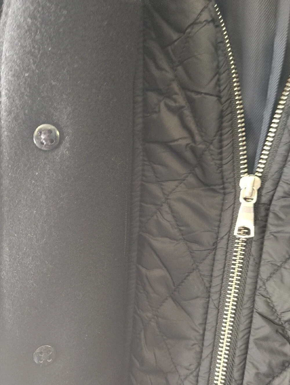 Banana Republic Men's Black Wool-Blend Sport Coat with Quilted Zip-In Liner